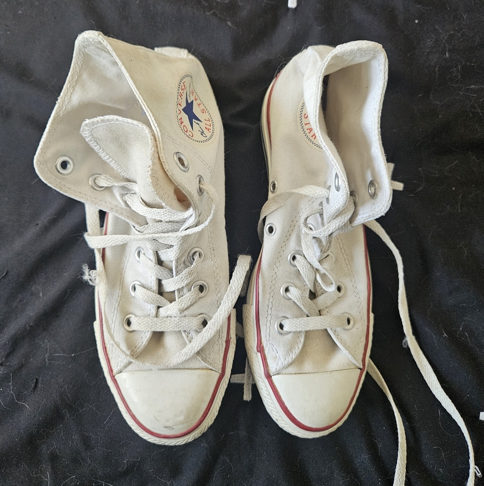 Converse White High-Top Canvas Sneakers